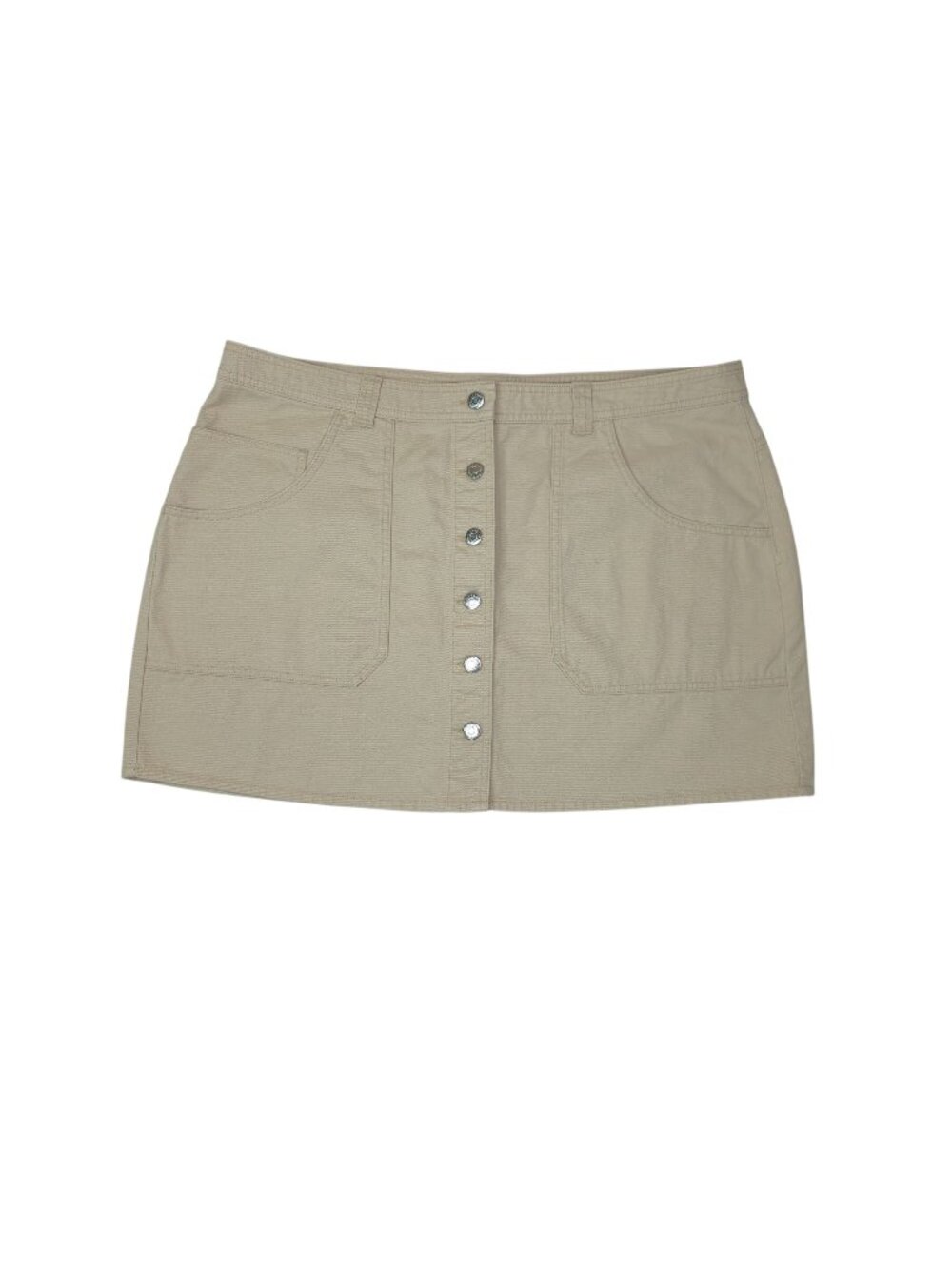 Old Navy Beige Button-Front Denim Mini Skirt Womens Size 18 100% Cotton Casual